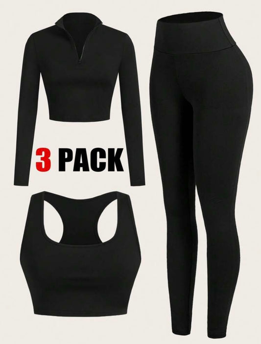 3 Piece Women Casual Summer Gym Outfits