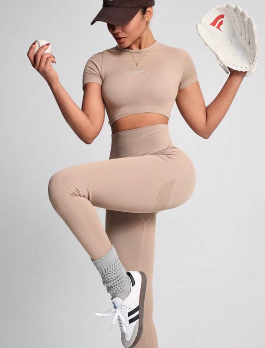High Stretch Seamless Round Neck Short Sleeve Twin Pack